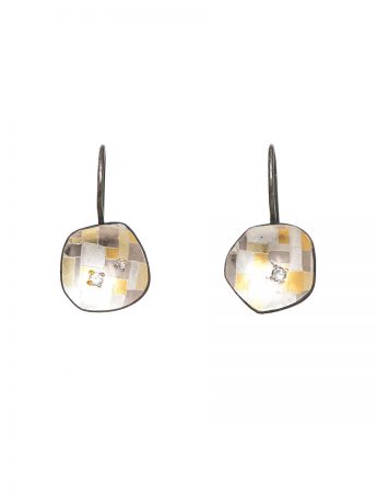 Shadowed Terrain Hook Earrings – Diamonds