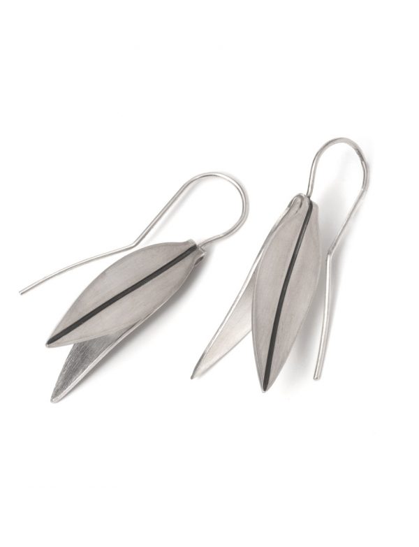 Folded Eucalypt Hook Earrings