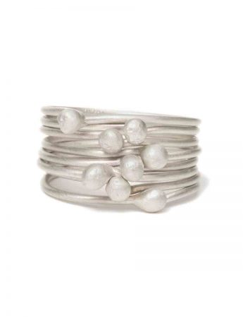 Petits Pois Eight Stack Ring – Silver