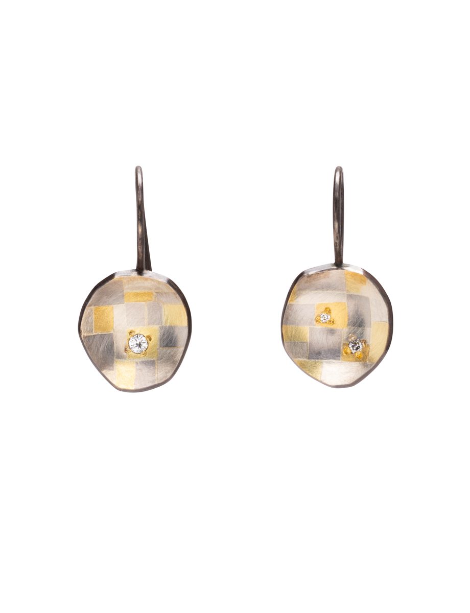 Shadowed Terrain Hook Earrings – Diamonds