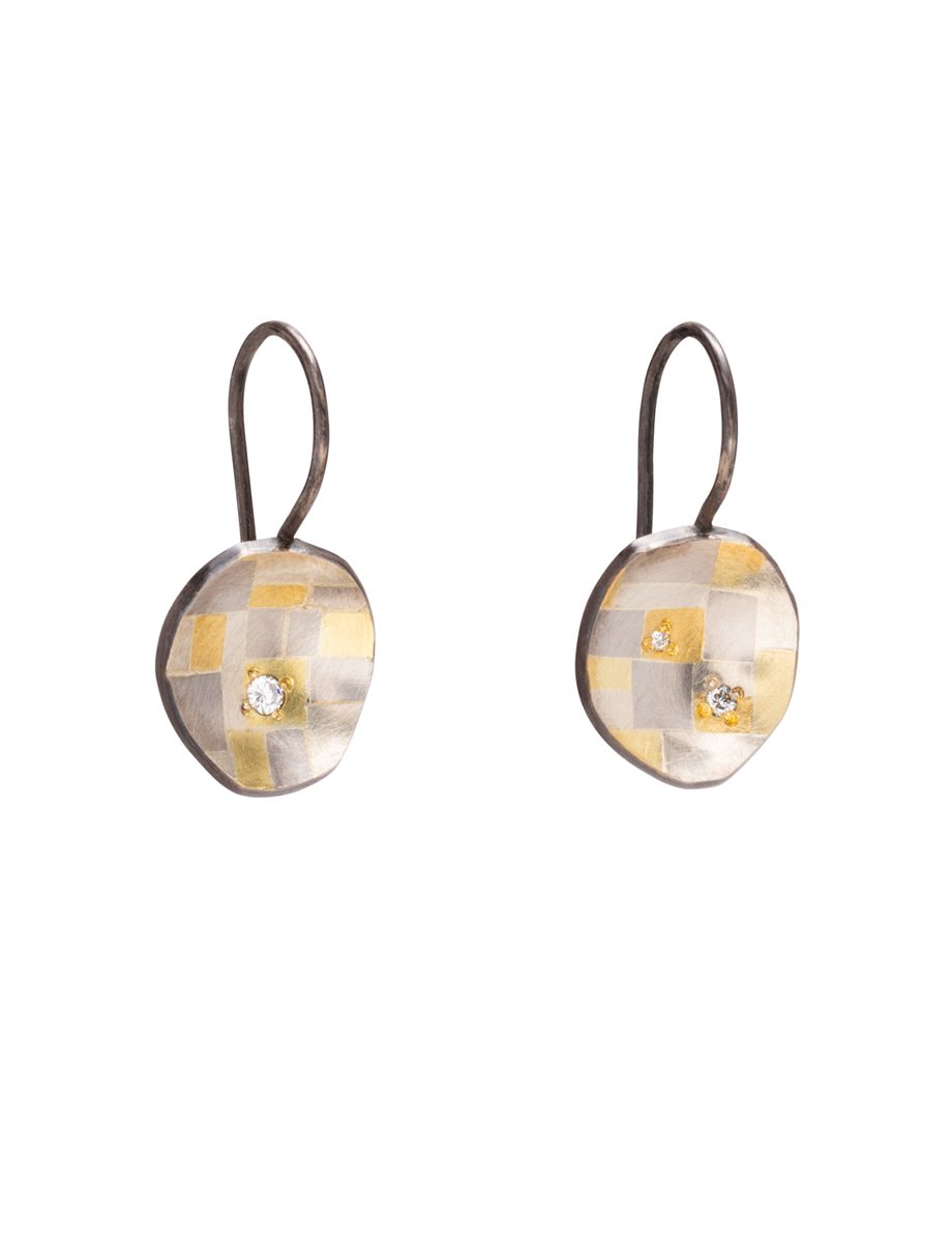 Shadowed Terrain Hook Earrings – Diamonds