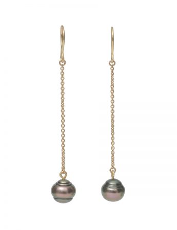 Chain Drop Earrings – Tahitian Pearl