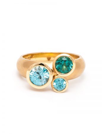 Clover Ring – Tourmaline & Aquamarine