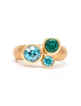 Clover Ring – Tourmaline & Aquamarine