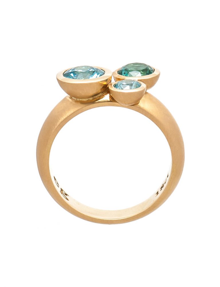 Clover Ring – Tourmaline & Aquamarine