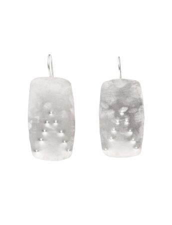 Embossed Long Hook Earrings – Rectangle