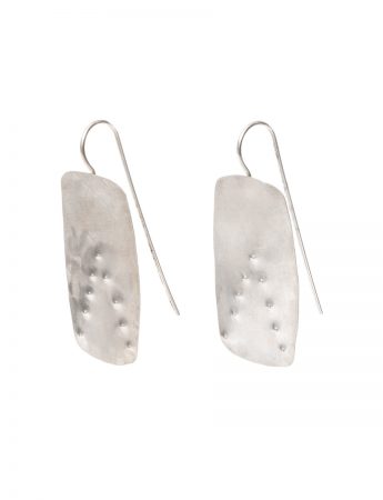 Embossed Long Hook Earrings – Rectangle