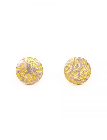 Flowers Stud Earrings – Yellow Gold Plate