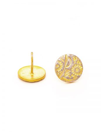 Flowers Stud Earrings – Yellow Gold Plate