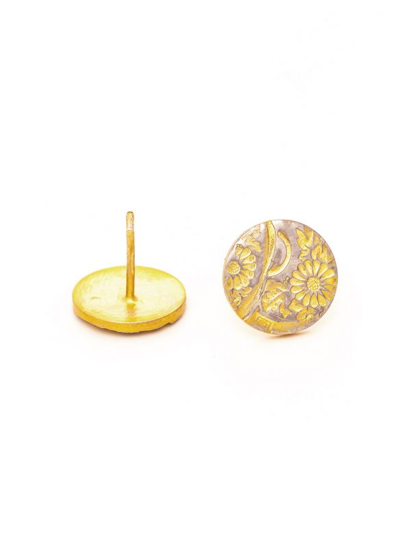 Flowers Stud Earrings – Yellow Gold Plate