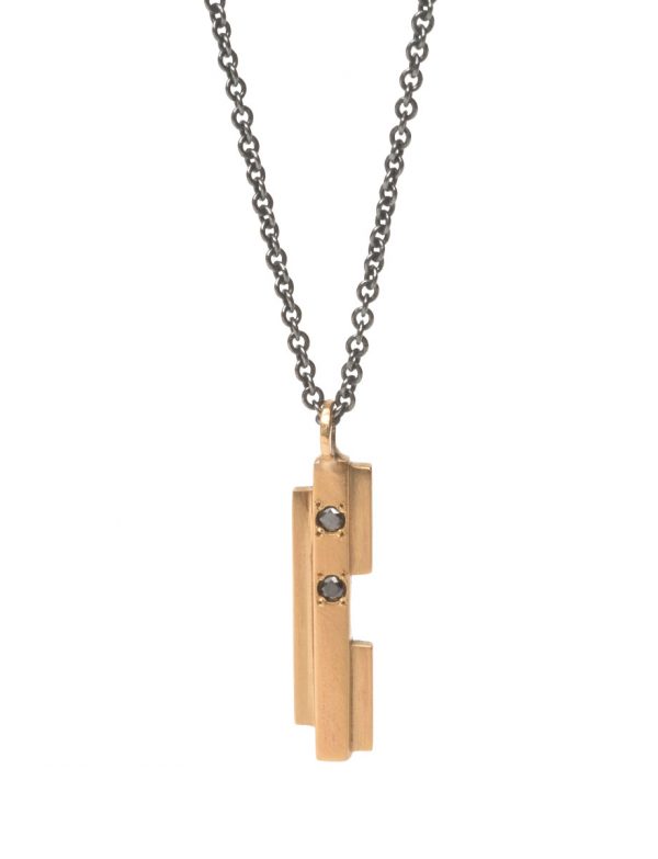 Intervals Necklace – Gold & Black Diamonds