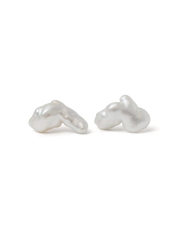 Large Baroque Stud Earrings – Gold Posts