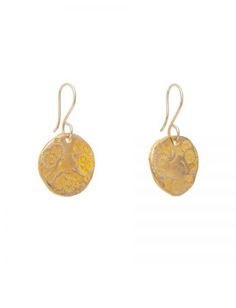 Large Flower Hook Earrings – Yellow Gold Plate