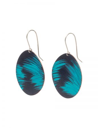 Large Landline Earrings – Teal & Navy