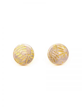 Leaves Stud Earrings – Yellow Gold Plate