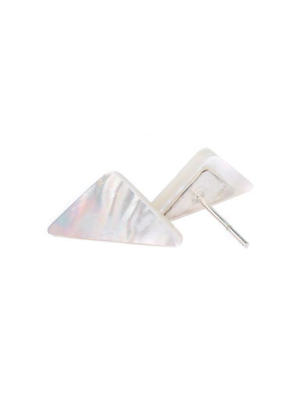 Triangle Carved Mother of Pearl Earrings – Small