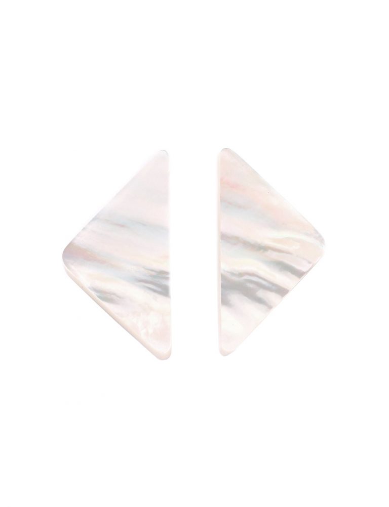 Triangle Carved Mother of Pearl Earrings – Small