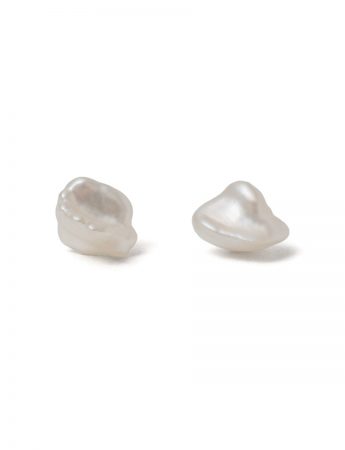 Small Keshi Pearl Stud Earrings – Silver
