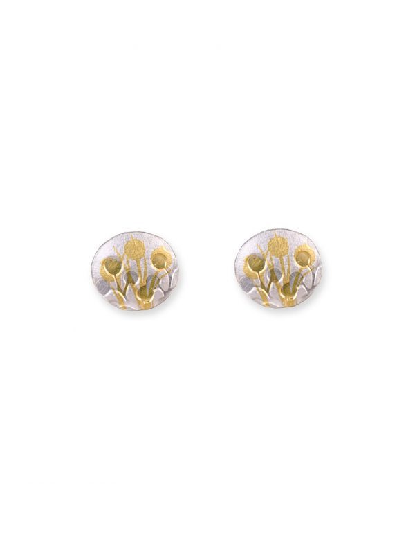 Wattle Stud Earrings – Silver & Gold