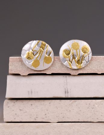 Wattle Stud Earrings – Silver & Gold