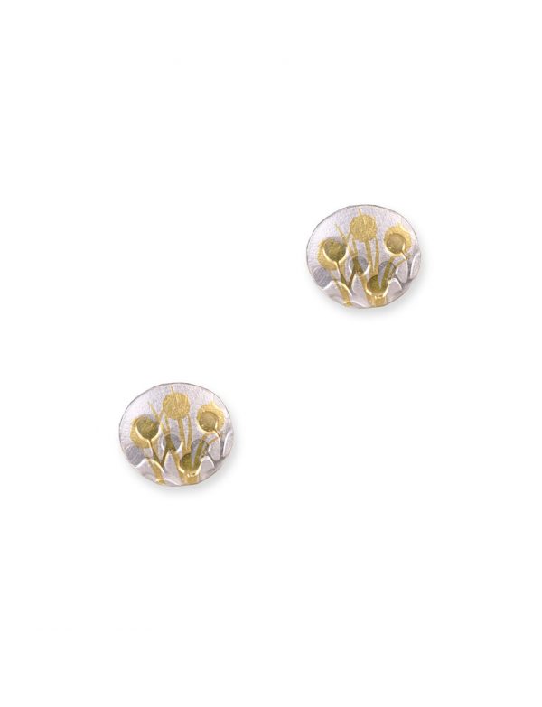 Wattle Stud Earrings – Silver & Gold