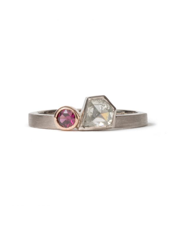 Dichotomy Ring – Diamond & Garnet