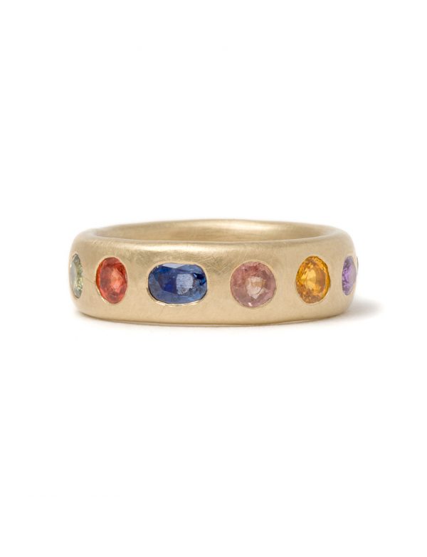 Large Multicolour Eternal Love Ring – Blue Sapphire