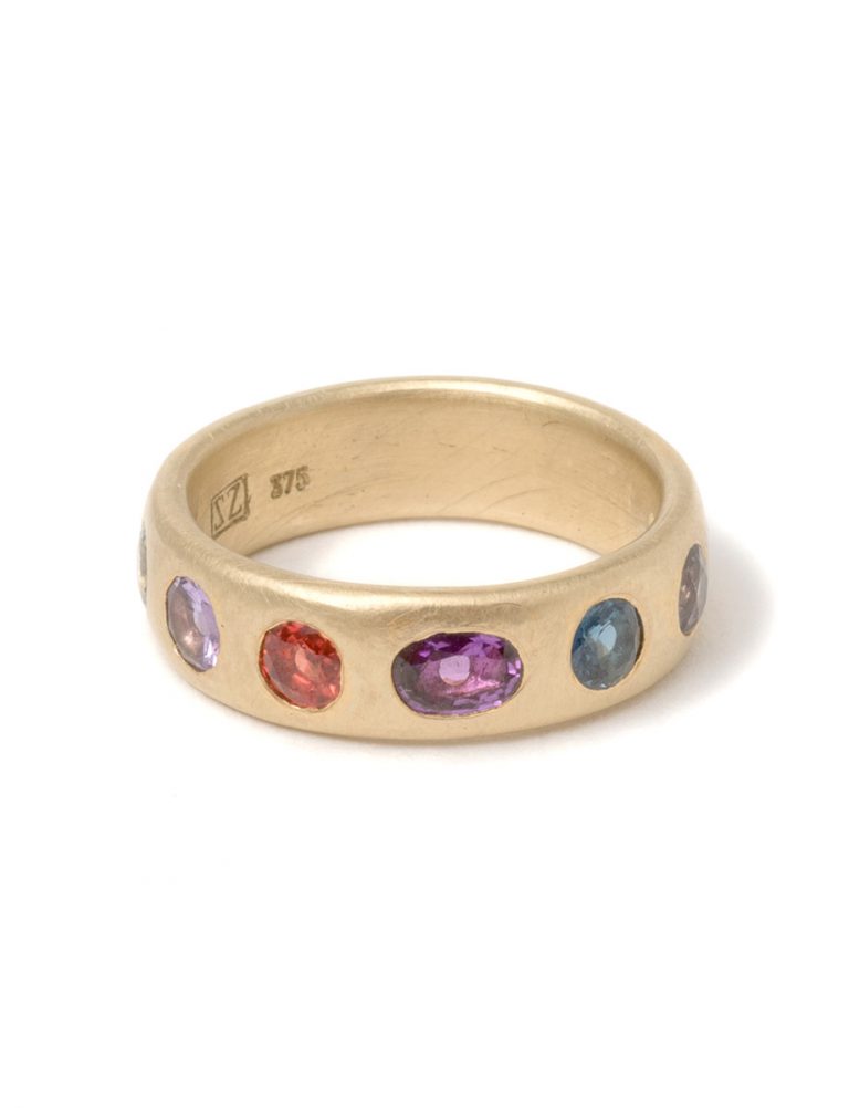 Large Multicolour Eternal Love Ring – Purple Sapphire
