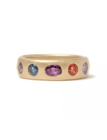 Large Multicolour Eternal Love Ring – Purple Sapphire