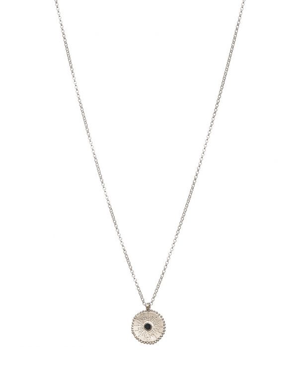Silver Star Necklace – Black Spinel