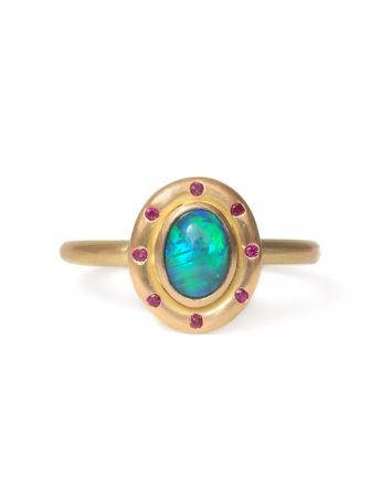 Orbit Ring – Black Opal & Rubies