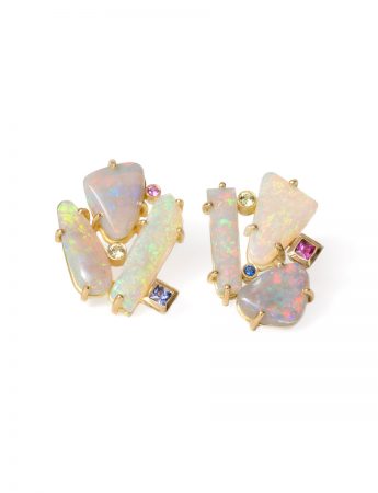 Supernova Earrings – Australian Opals & Sapphires
