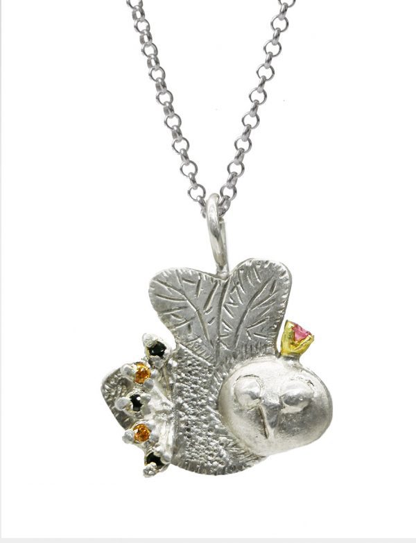 Crowned Bee Necklace – Spinel, Garnet & Tourmaline