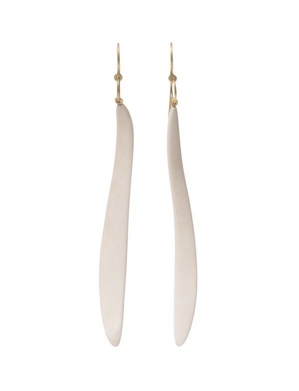 Curvature Bone Pendant Earrings – Gold