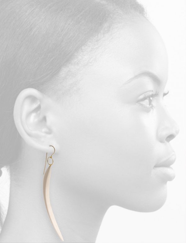 Curvature Bone Pendant Earrings – Gold