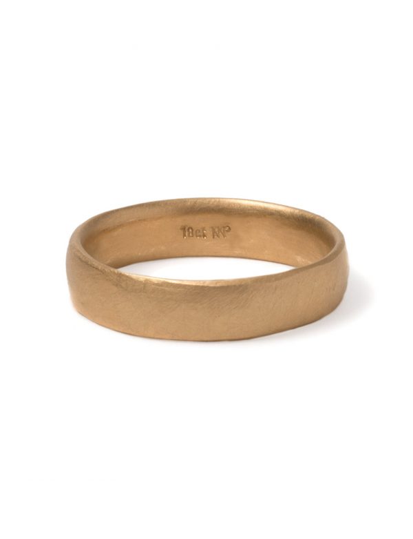 Hammered File Mark Ring – Yellow Gold