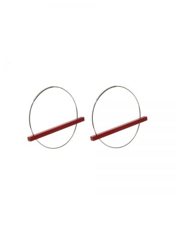 Line Earrings – Red