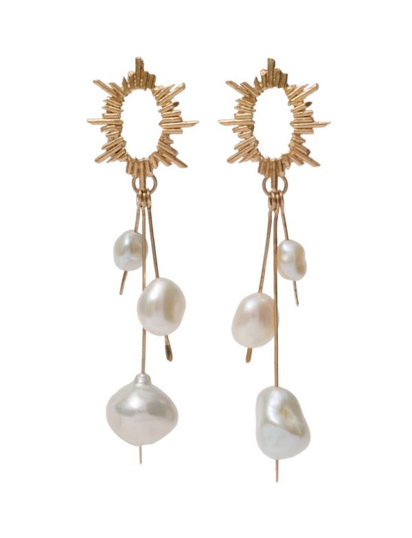 Santa Lucía Three Keshi Pearl Earrings | e.g.etal | Melbourne