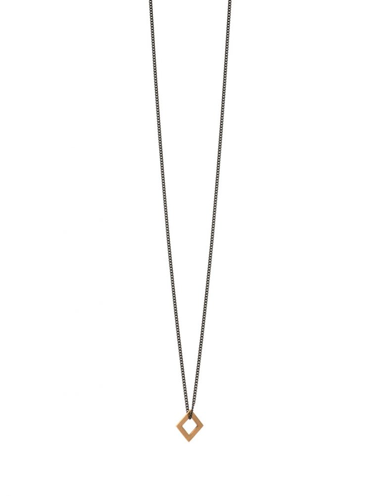 Small Square Tab Necklace – Gold