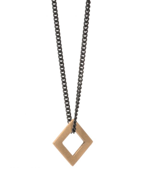 Small Square Tab Necklace – Gold