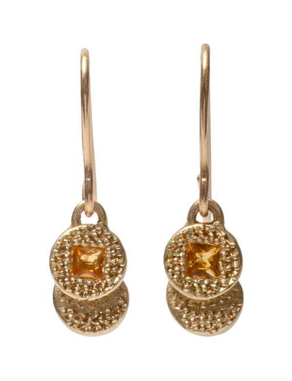 Beloved Assemblage Stacked Disc Hook Earrings – Yellow Sapphire