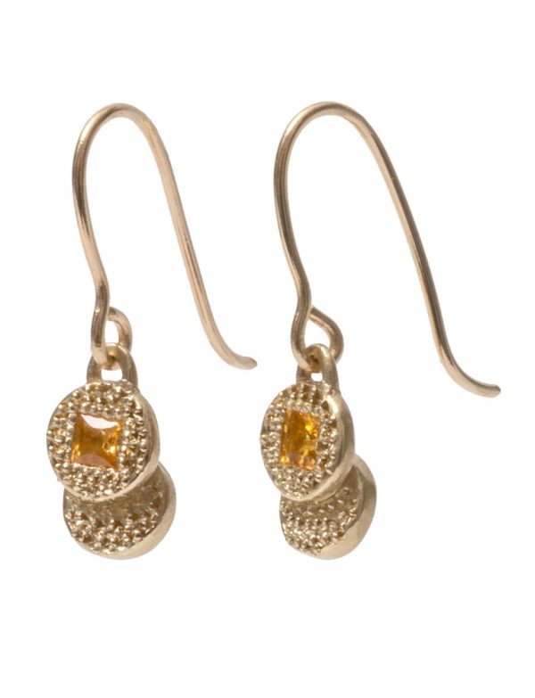 Beloved Assemblage Stacked Disc Hook Earrings – Yellow Sapphire