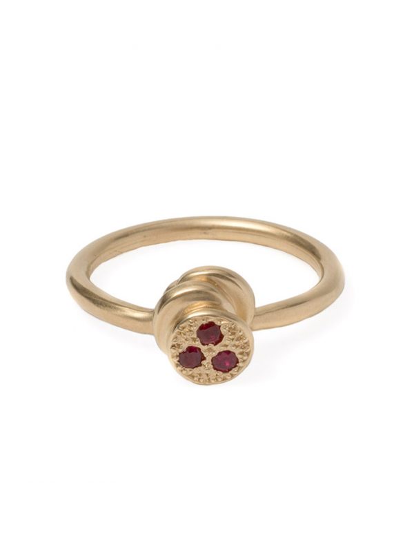 Beloved Assemblage Four Stacked Disc Ring – Rubies