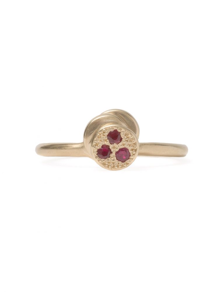 Beloved Assemblage Four Stacked Disc Ring – Rubies