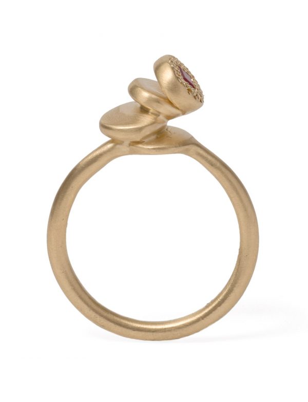Beloved Assemblage Four Stack Leaning Ring – Ruby