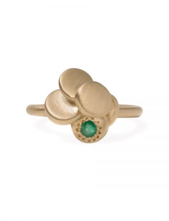 Beloved Assemblage Five Stack Flower Ring – Emeralds
