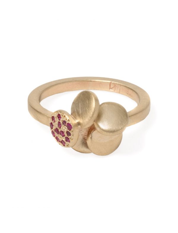 Beloved Assemblage Five Stack Flower Ring – Rubies