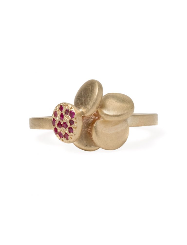 Beloved Assemblage Five Stack Flower Ring – Rubies