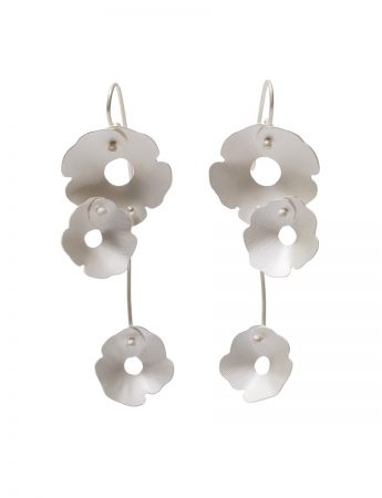 Anemone Three Flower Earrings – Silver