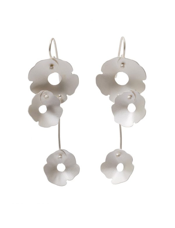 Silver Anemone Three Flower Earrings | e.g.etal | Melbourne